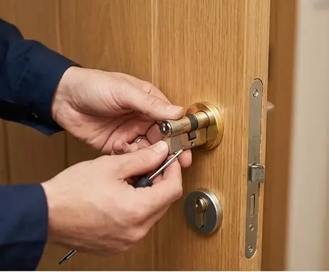 Цилиндровый механизм замка с обломком ключа